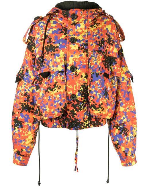 DSquared² Orange Veste Imprimée À Capuche