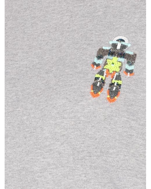 Essentiel Antwerp Gray Beaded-Robot Sweatshirt