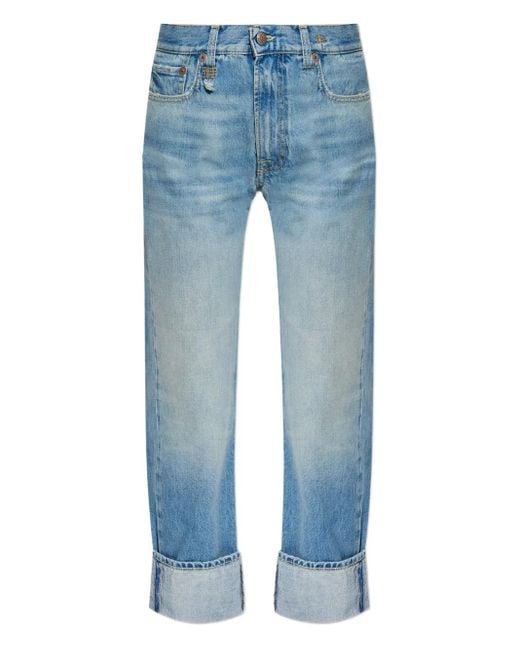 R13 Blue Cuffed Romeo Jean