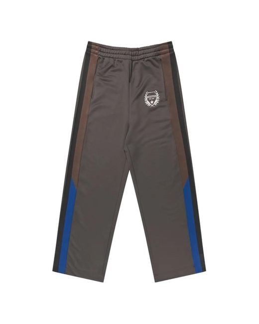 Munthe Gray Vexation Logo-Embroidered Side-Stripe Track Pants