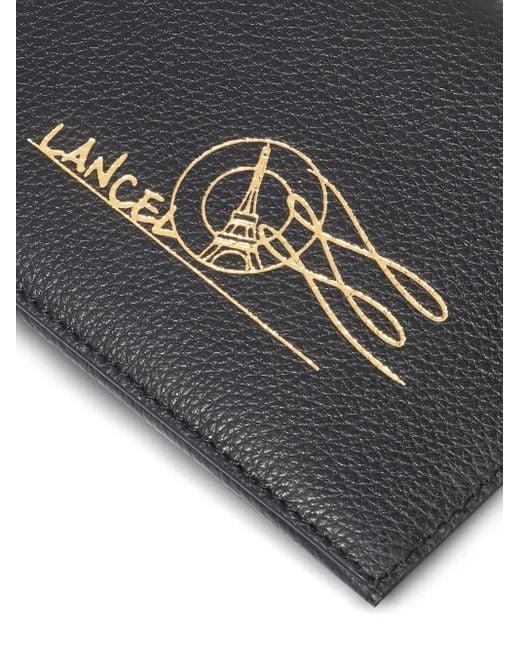 Lancel Black Envelope Clutch Bag