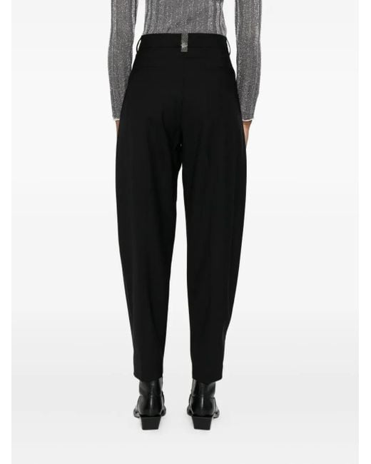 Fabiana Filippi Black High-Waisted Tapered Trousers