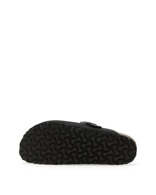 Birkenstock Black Boston Leather Flat Mules