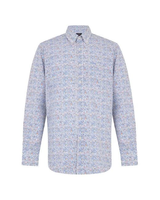 Paul & Shark Blue Flag-Print Shirt for men