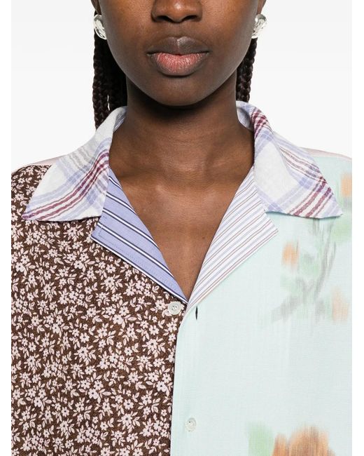 Camicia Con Design Patchwork di Moschino in White