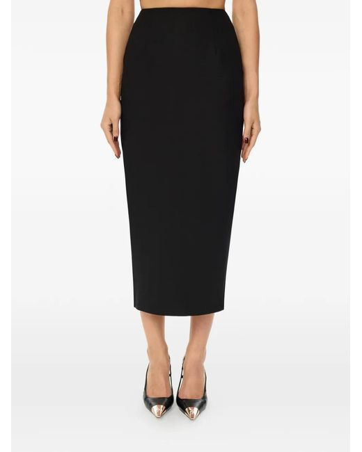 POST MERIDIEM Black Straight-Line Maxi Skirt