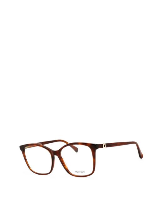 Max Mara Brown Rectangle-Frame Glasses