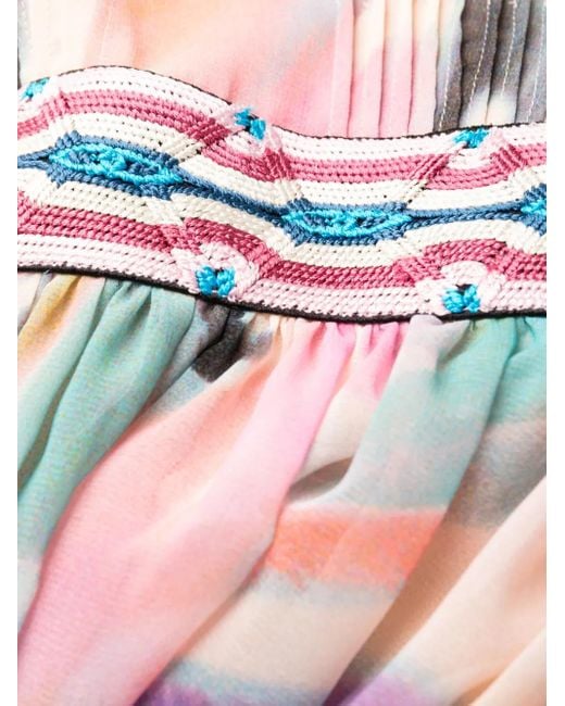 Etro White Abstract-Print Silk Maxi Dress