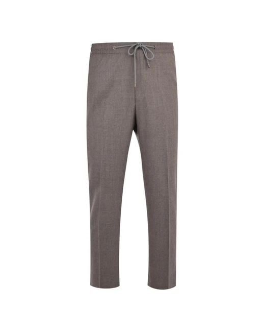 Corneliani Gray Drawstring Trousers for men