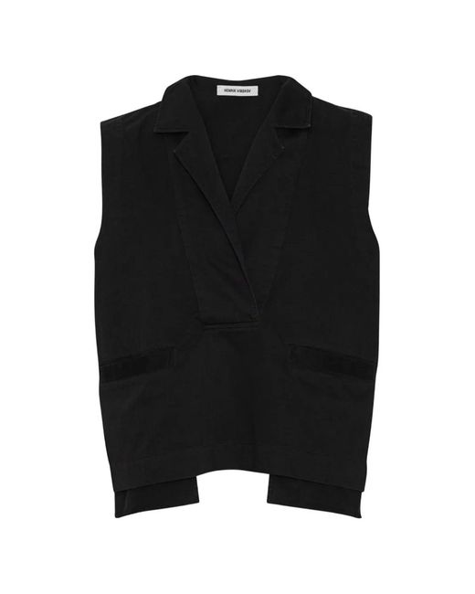 Henrik Vibskov Black Auto Lapel-Collar Vest for men