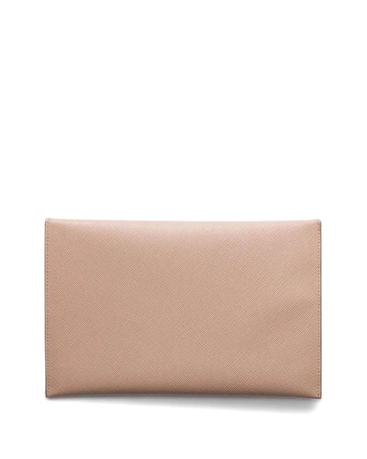 Prada Natural Envelope Snap-Closure Clutch