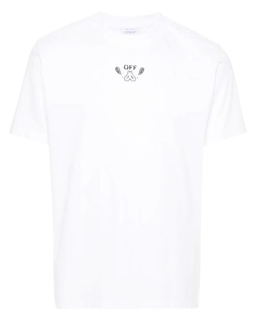 Off-White c/o Virgil Abloh White Off- Logo Cotton T-Shirt for men