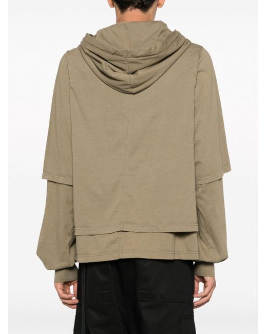 Rick Owens Natural Double-layered Drawstring Hoodie for men