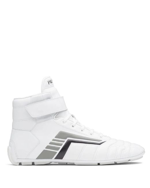 Prada White Lace-Up Chukka Boots for men
