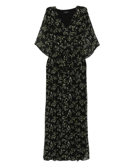 Marc O' Polo Black Floral Belted Maxi Dress