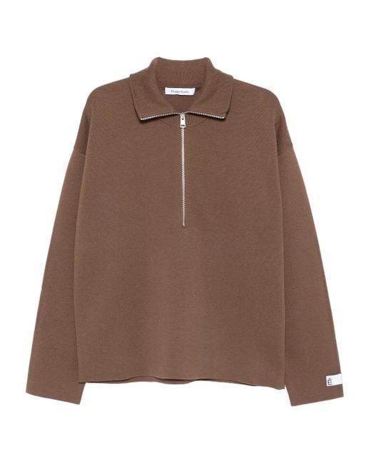 Etudes Studio ジップアップ スウェットシャツ Brown