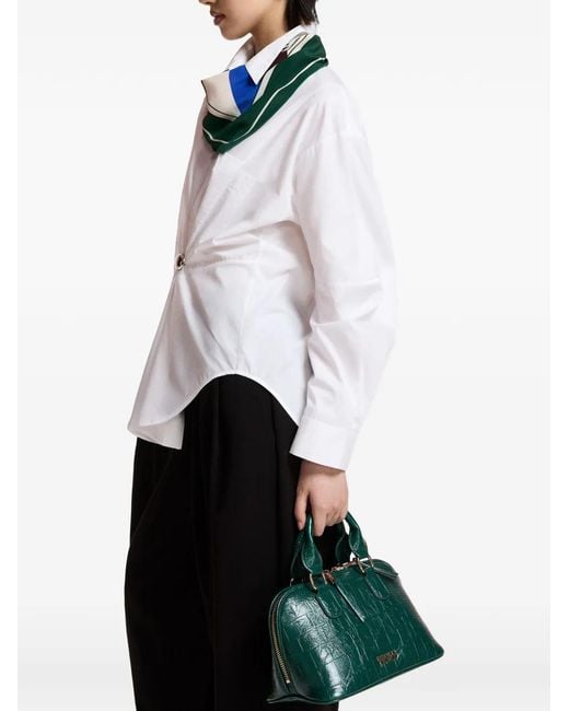 Essentiel Antwerp White Kreative Brooch-Detail Oversized Shirt