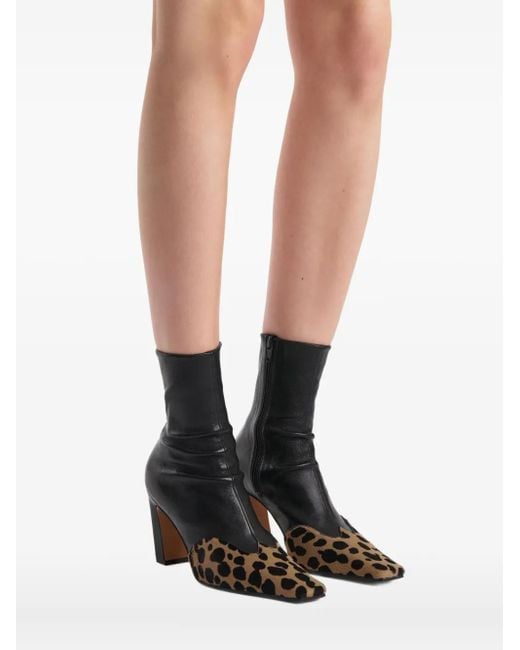 Bottines Nevada 85 Mm À Bout Carré Imprimé Hyène Khaite en coloris Black