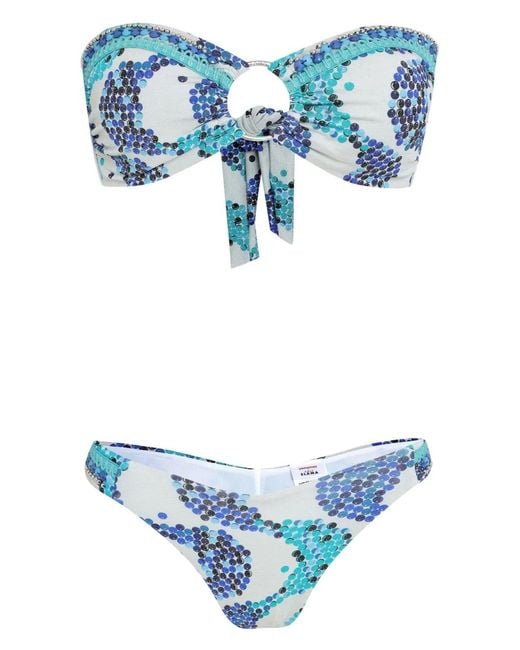 Amir Slama Blue Bandeau Bikini Set