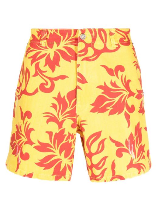 ERL Orange Graphic-Print Shorts for men