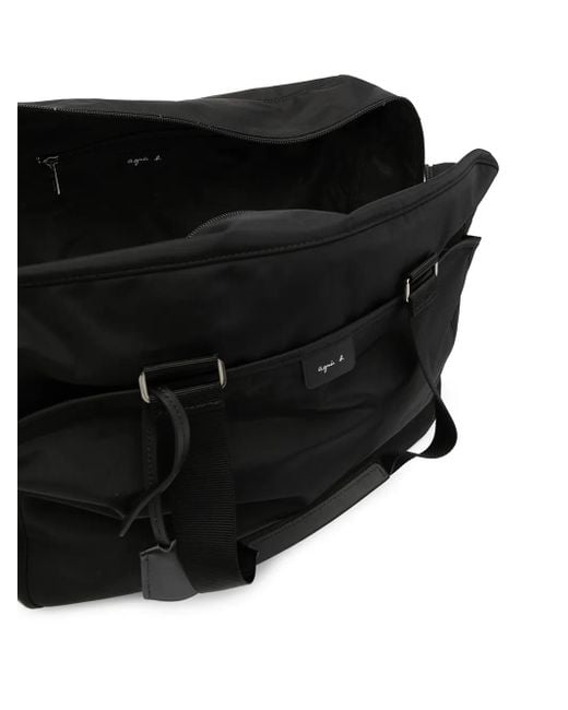 Agnes B. Black Logo-Patch Duffle Bag