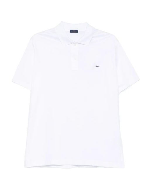 Paul & Shark White Embroidered Cotton Polo Shirt for men