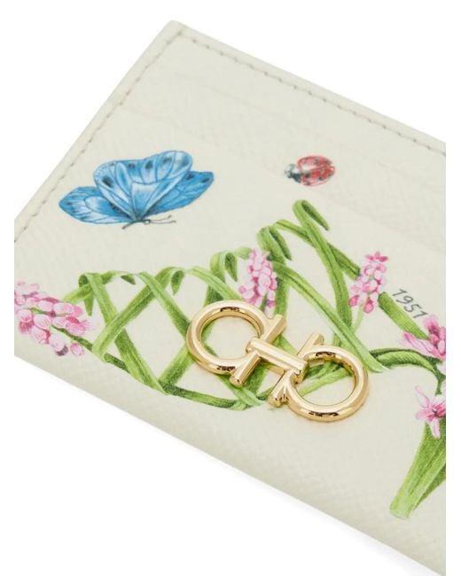 Ferragamo Natural Gancini Credit Card Holder