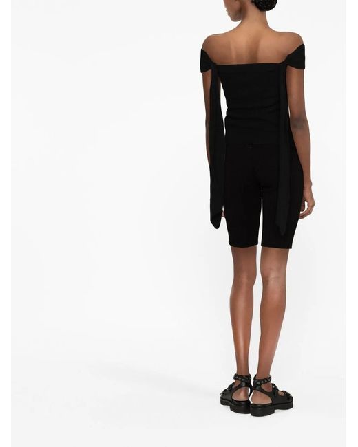 Fabiana Filippi Black High-Waisted Knee-Length Shorts
