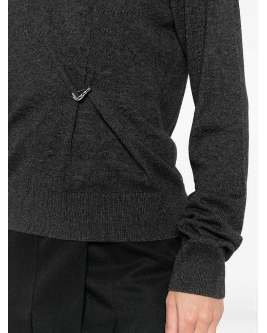 Isabel Marant Black Ring-Detail Crew-Neck Sweater