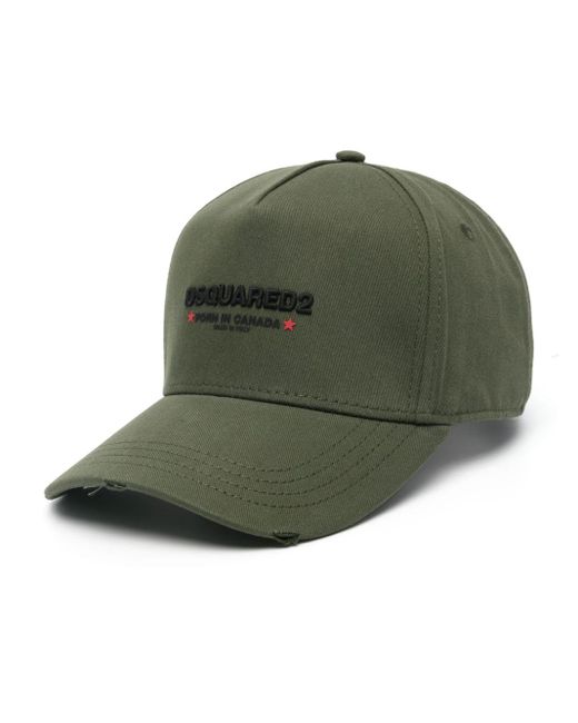 DSquared² Green Rocco Twill Hat for men