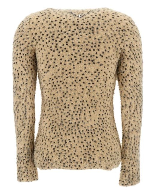 Rabanne Natural Button Dotted Cardigan