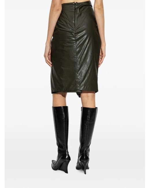 DIESEL Black Draped Pencil Skirt With Split