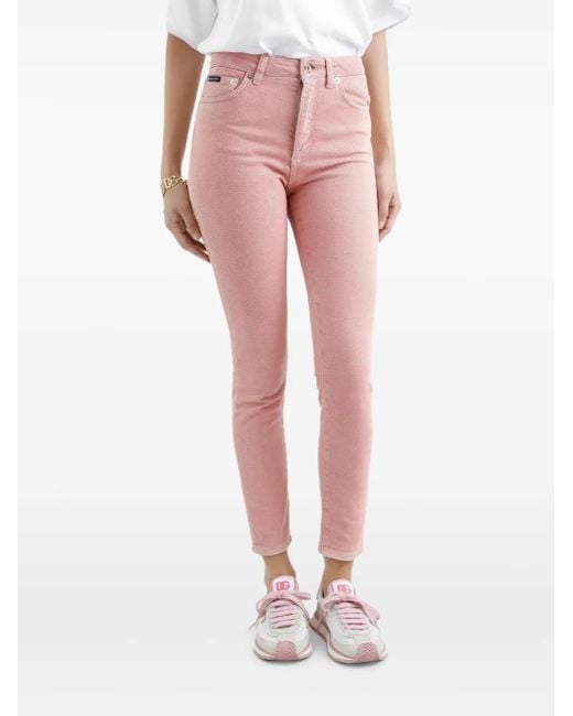 Skinny Denim Jeans Dolce & Gabbana en coloris Pink
