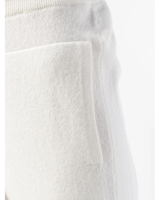 Barrie White Drawstring Cashmere Track Pants