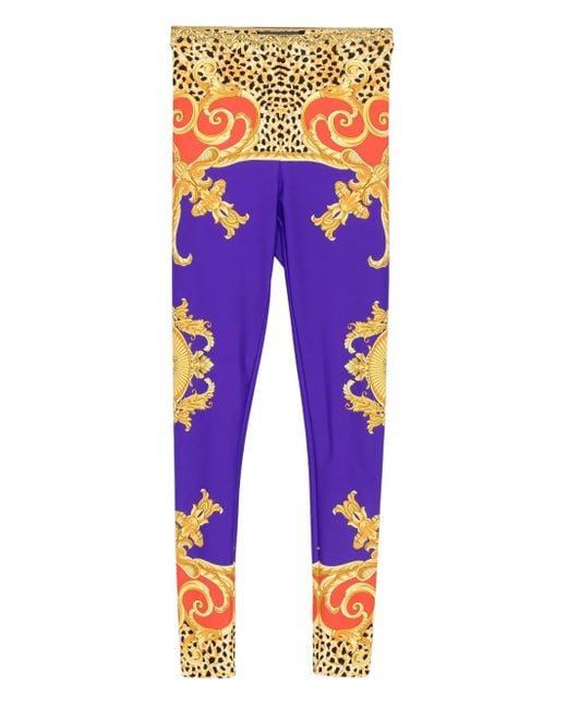 Legging Imprimé Versace en coloris Purple