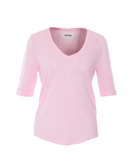 Not Shy Pink Romana V-Neck T-Shirt
