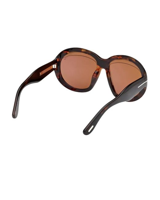 Tom Ford Pink Angellica Tortoiseshell Oval-Frame Sunglasses