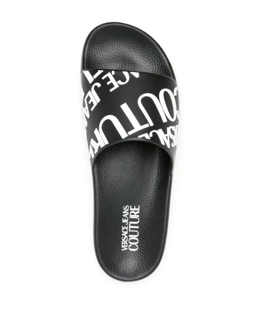 Versace Slippers Met Logoprint in het Black voor heren