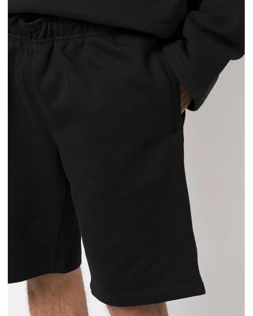 032c Black Elasticated-Waist Cotton Shorts for men