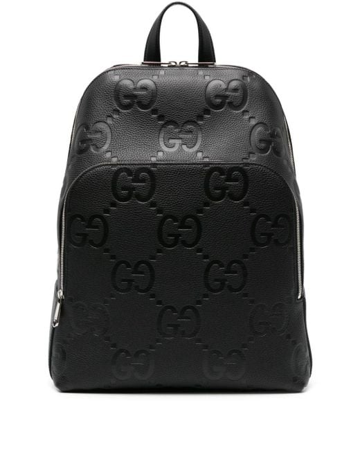 Gucci Black Large Jumbo Gg Leather Backpack for men