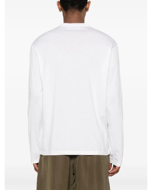 Laneus White Button-Up T-Shirt for men