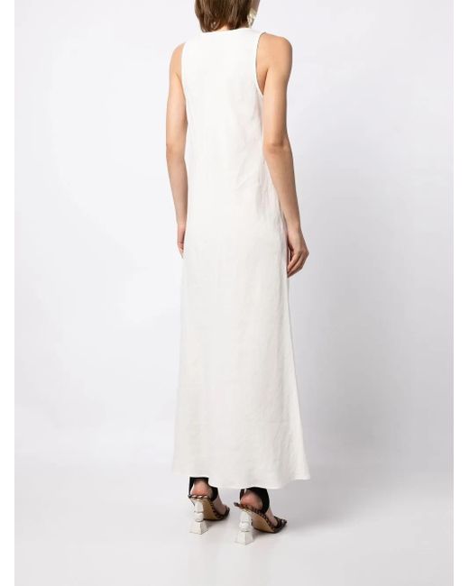 Voz White V-Neck Maxi Dress