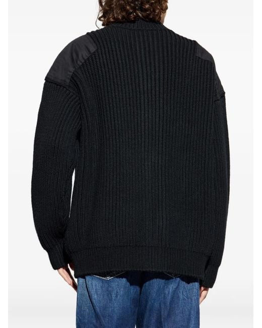 DSquared² Black Zip Shoulder-Panel Cardigan for men