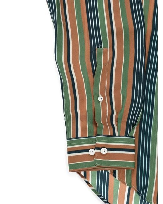 Corneliani Green Striped-Pattern Shirt for men