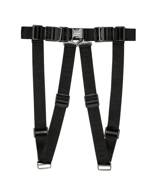 DSquared² Black Logo-Tape Harness Belt for men