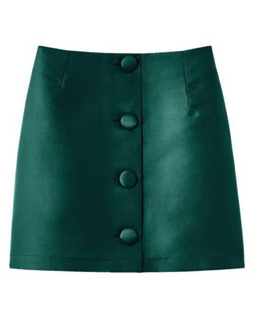 D'Estree Green Lucio Button-up Skirt