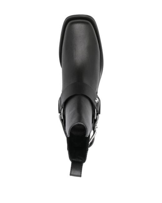 Ganni Black Low Cut Chelsea Boot With Decorative Buckle