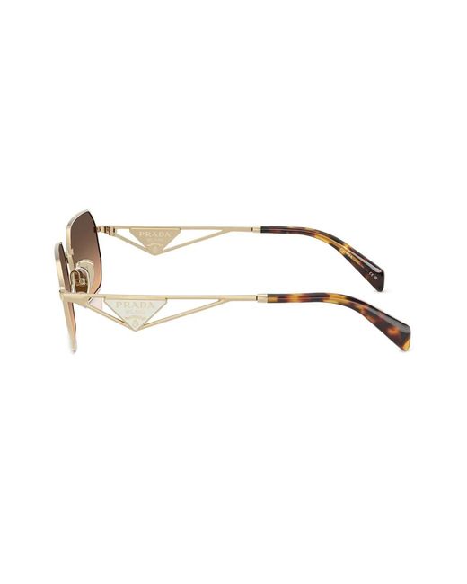 Prada Brown Gradient Rectangle-Shape Sunglasses