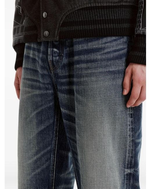 Off-White c/o Virgil Abloh Blue Jean Droit À Logo Imprimé for men