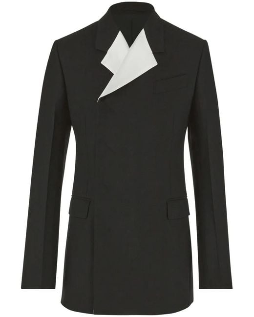 Ferragamo Black Double-Breasted Wool Blazer for men